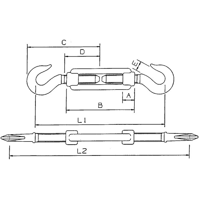 Tendeur Galva 2 Crochets 16 MM référence fournisseur 1865616